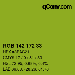 Color code: RGB 142 172 33 | qconv.com