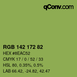 Color code: RGB 142 172 82 | qconv.com