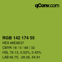 Color code: RGB 142 174 55 | qconv.com