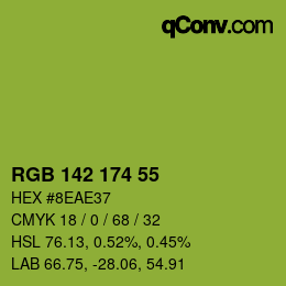 Color code: RGB 142 174 55 | qconv.com