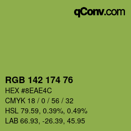 Color code: RGB 142 174 76 | qconv.com