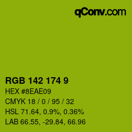 Color code: RGB 142 174 9 | qconv.com