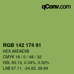 Farbcode: RGB 142 174 91 | qconv.com
