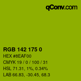カラーコード: RGB 142 175 0 | qconv.com