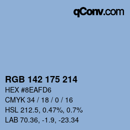 Color code: RGB 142 175 214 | qconv.com