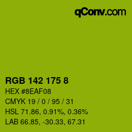 カラーコード: RGB 142 175 8 | qconv.com