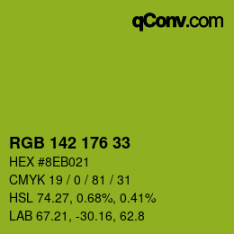 Color code: RGB 142 176 33 | qconv.com