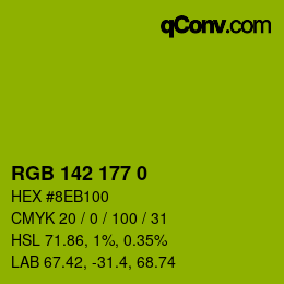 Color code: RGB 142 177 0 | qconv.com