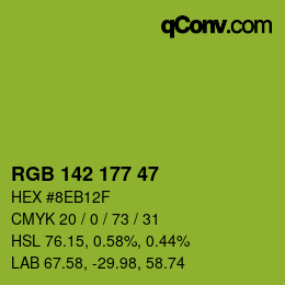 Color code: RGB 142 177 47 | qconv.com