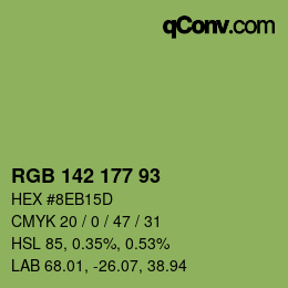 カラーコード: RGB 142 177 93 | qconv.com