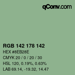 カラーコード: RGB 142 178 142 | qconv.com