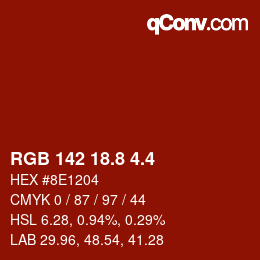カラーコード: RGB 142 18.8 4.4 | qconv.com