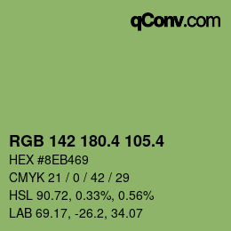カラーコード: RGB 142 180.4 105.4 | qconv.com
