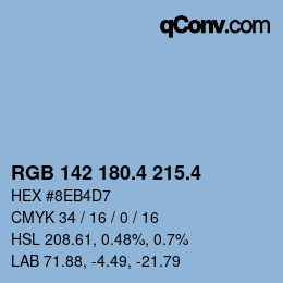 カラーコード: RGB 142 180.4 215.4 | qconv.com