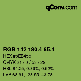 カラーコード: RGB 142 180.4 85.4 | qconv.com