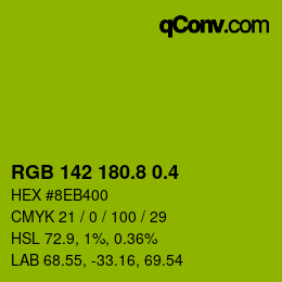 カラーコード: RGB 142 180.8 0.4 | qconv.com