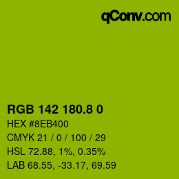 カラーコード: RGB 142 180.8 0 | qconv.com