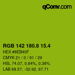 カラーコード: RGB 142 180.8 15.4 | qconv.com