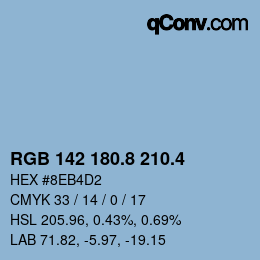 カラーコード: RGB 142 180.8 210.4 | qconv.com