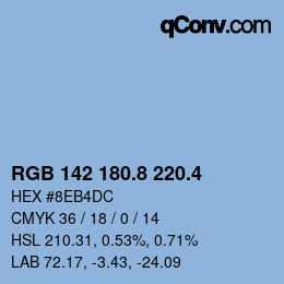 カラーコード: RGB 142 180.8 220.4 | qconv.com