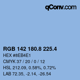 カラーコード: RGB 142 180.8 225.4 | qconv.com