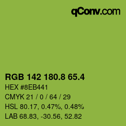 カラーコード: RGB 142 180.8 65.4 | qconv.com