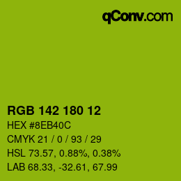 Color code: RGB 142 180 12 | qconv.com