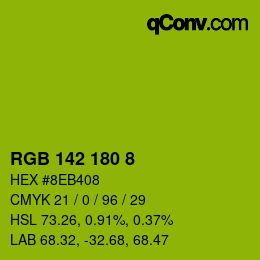 Color code: RGB 142 180 8 | qconv.com