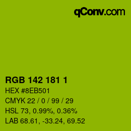 Color code: RGB 142 181 1 | qconv.com