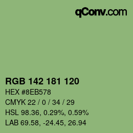 Farbcode: RGB 142 181 120 | qconv.com