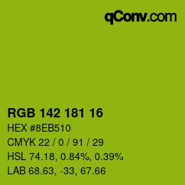 Color code: RGB 142 181 16 | qconv.com