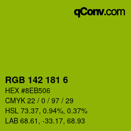 カラーコード: RGB 142 181 6 | qconv.com
