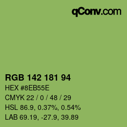 Color code: RGB 142 181 94 | qconv.com