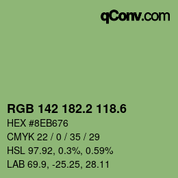 カラーコード: RGB 142 182.2 118.6 | qconv.com