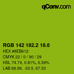 カラーコード: RGB 142 182.2 18.6 | qconv.com