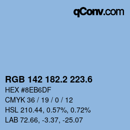 カラーコード: RGB 142 182.2 223.6 | qconv.com
