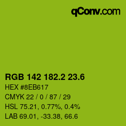 カラーコード: RGB 142 182.2 23.6 | qconv.com