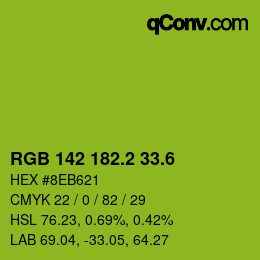 カラーコード: RGB 142 182.2 33.6 | qconv.com