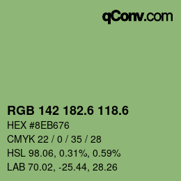 カラーコード: RGB 142 182.6 118.6 | qconv.com