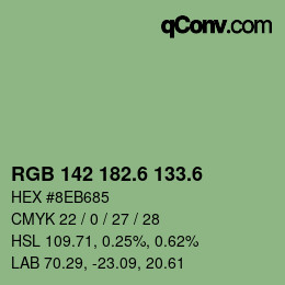 カラーコード: RGB 142 182.6 133.6 | qconv.com