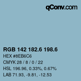 カラーコード: RGB 142 182.6 198.6 | qconv.com