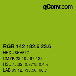 カラーコード: RGB 142 182.6 23.6 | qconv.com