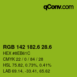 カラーコード: RGB 142 182.6 28.6 | qconv.com