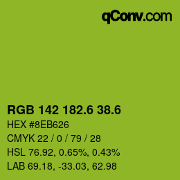 カラーコード: RGB 142 182.6 38.6 | qconv.com