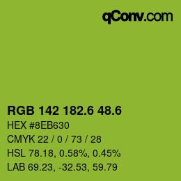 カラーコード: RGB 142 182.6 48.6 | qconv.com