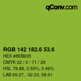 カラーコード: RGB 142 182.6 53.6 | qconv.com
