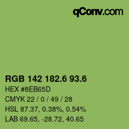 カラーコード: RGB 142 182.6 93.6 | qconv.com