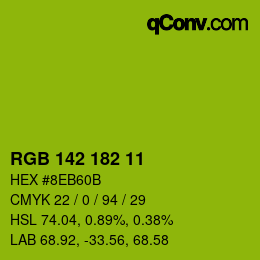 Color code: RGB 142 182 11 | qconv.com