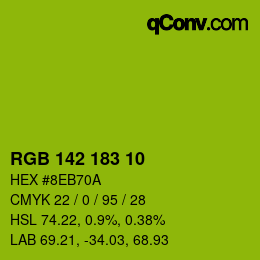 Color code: RGB 142 183 10 | qconv.com