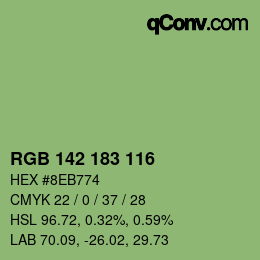 カラーコード: RGB 142 183 116 | qconv.com